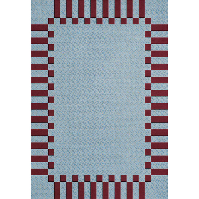 Teklan vloerkleed - Layered Teklan Frame wool vloerkleed Mullberry Sky