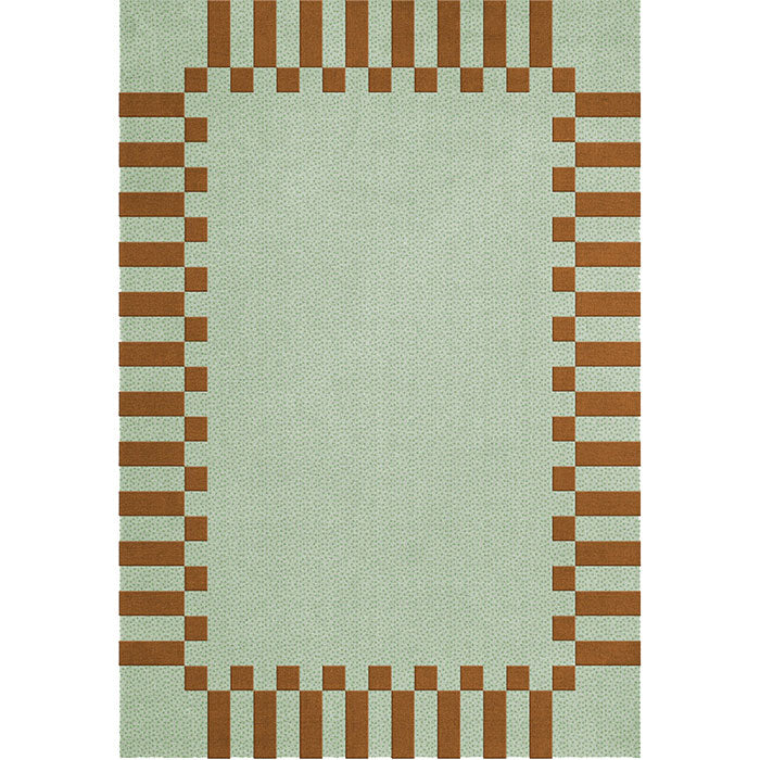 Layered Teklan Frame wool vloerkleed Pistachio Camel