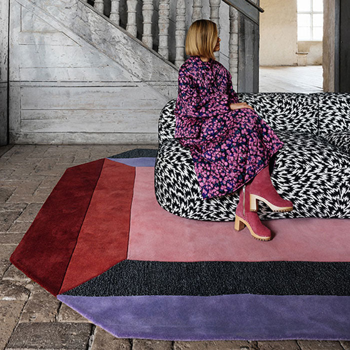 teklan vloerkleed - Layered Teklan Spectrum wool vloerkleed