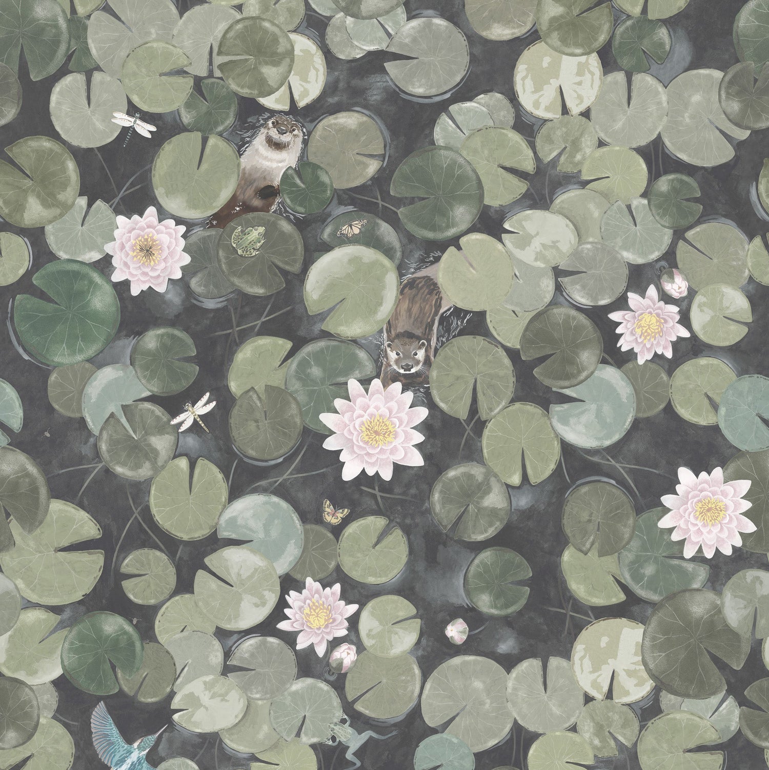 Little Greene behang Lily Pads Normandy Grey