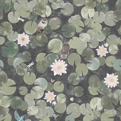 Little Greene behang Lily Pads Normandy Grey