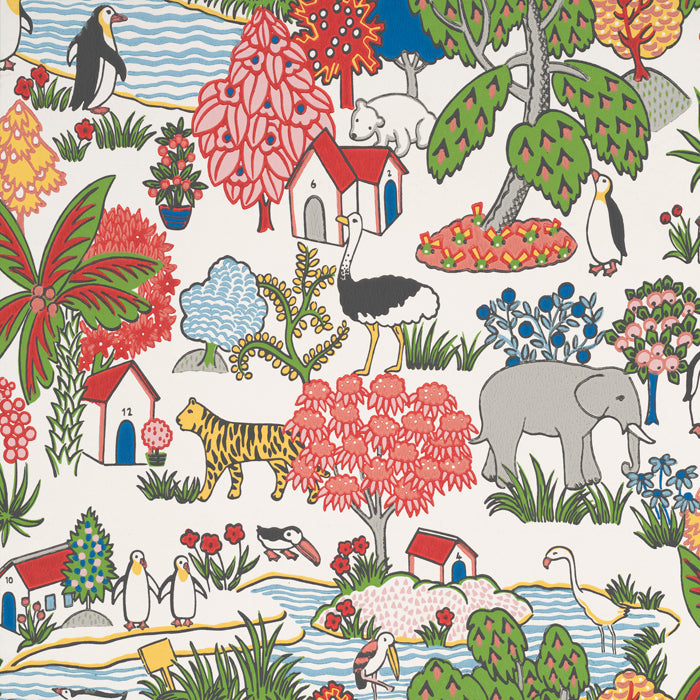 Little Greene behang Animal Kingdom in kleur Atomic