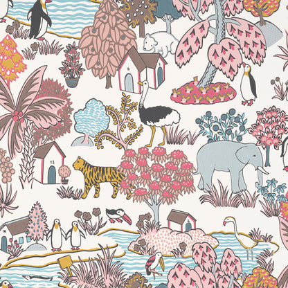 Little Greene behang Animal Kingdom in kleur Confetti 