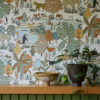 Little Greene Animal Kingdom behang sfeerafbeelding 