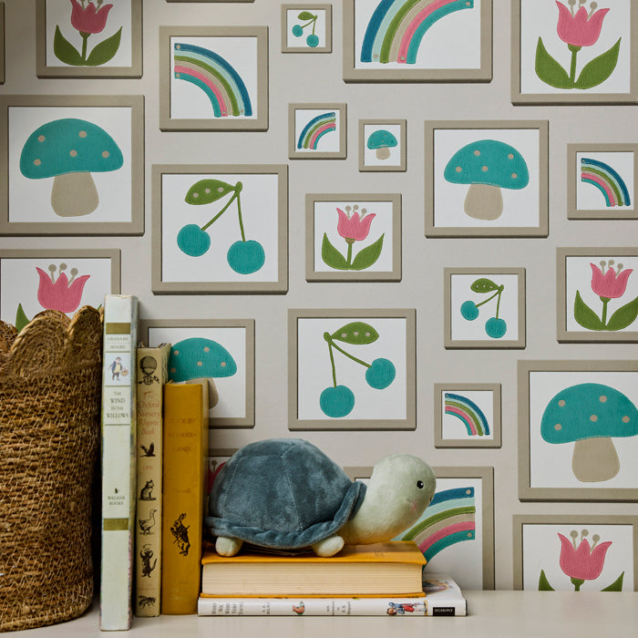 Little Greene Balance behang in kleur Portland Stone sfeerafbeelding