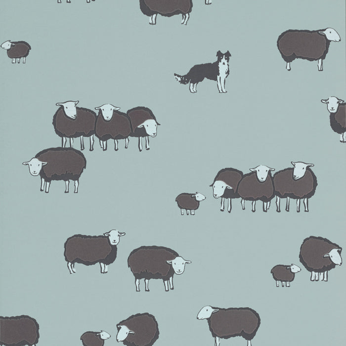 Little Green Nip en Lassie behang in de kleur Celestial Blue