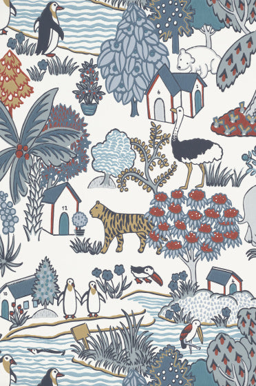 Little Greene behang Animal Kingdom in de kleur Bassoon 