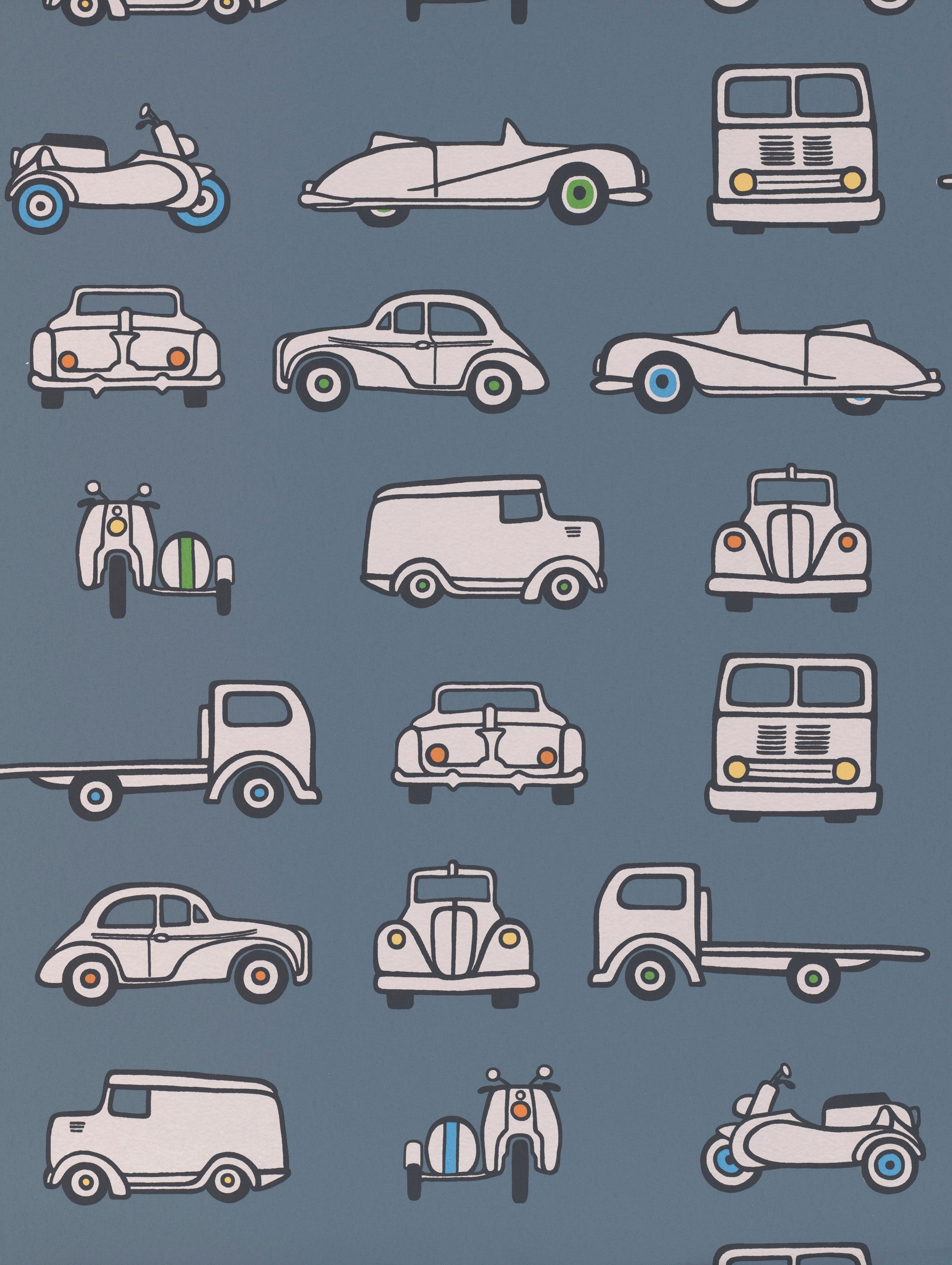 Little Greene behang Road Trip in de kleur Juniper Ash uit de collectie Storybook Papers 