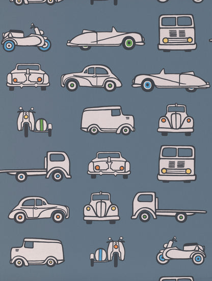 Little Greene behang Road Trip in de kleur Juniper Ash uit de collectie Storybook Papers 