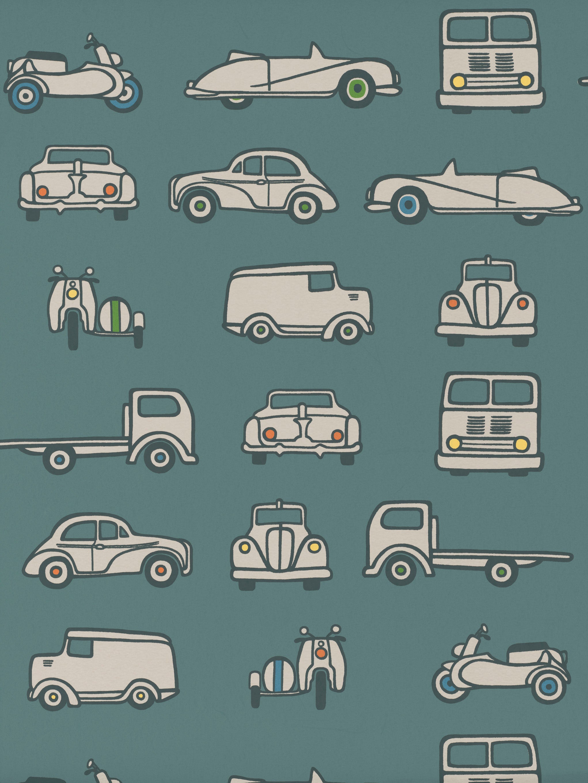 Little Greene behang Road Trip in de kleur Pleat uit de collectie Storybook Papers 