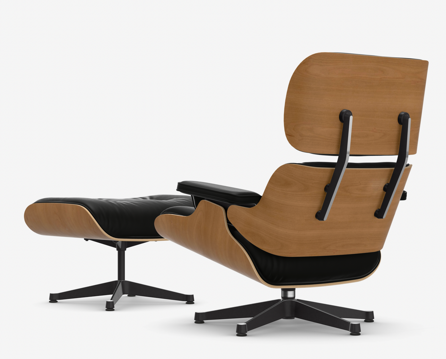 Lounge Chair en Ottoman zwart nero en cherry