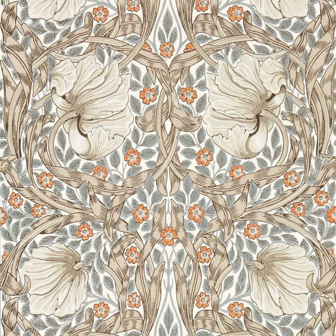 Morris and Co behang Pimpernel Linen/Coral 217364