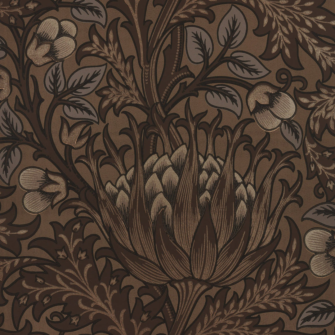 Morris and Co Artichoke Bark behang MOW0164-02, patroon close-up Colours of Morris