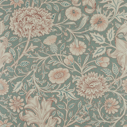 Morris and Co Double Boughs Light Teal behang MOW0166-02, patroon close-up Colours of Morris