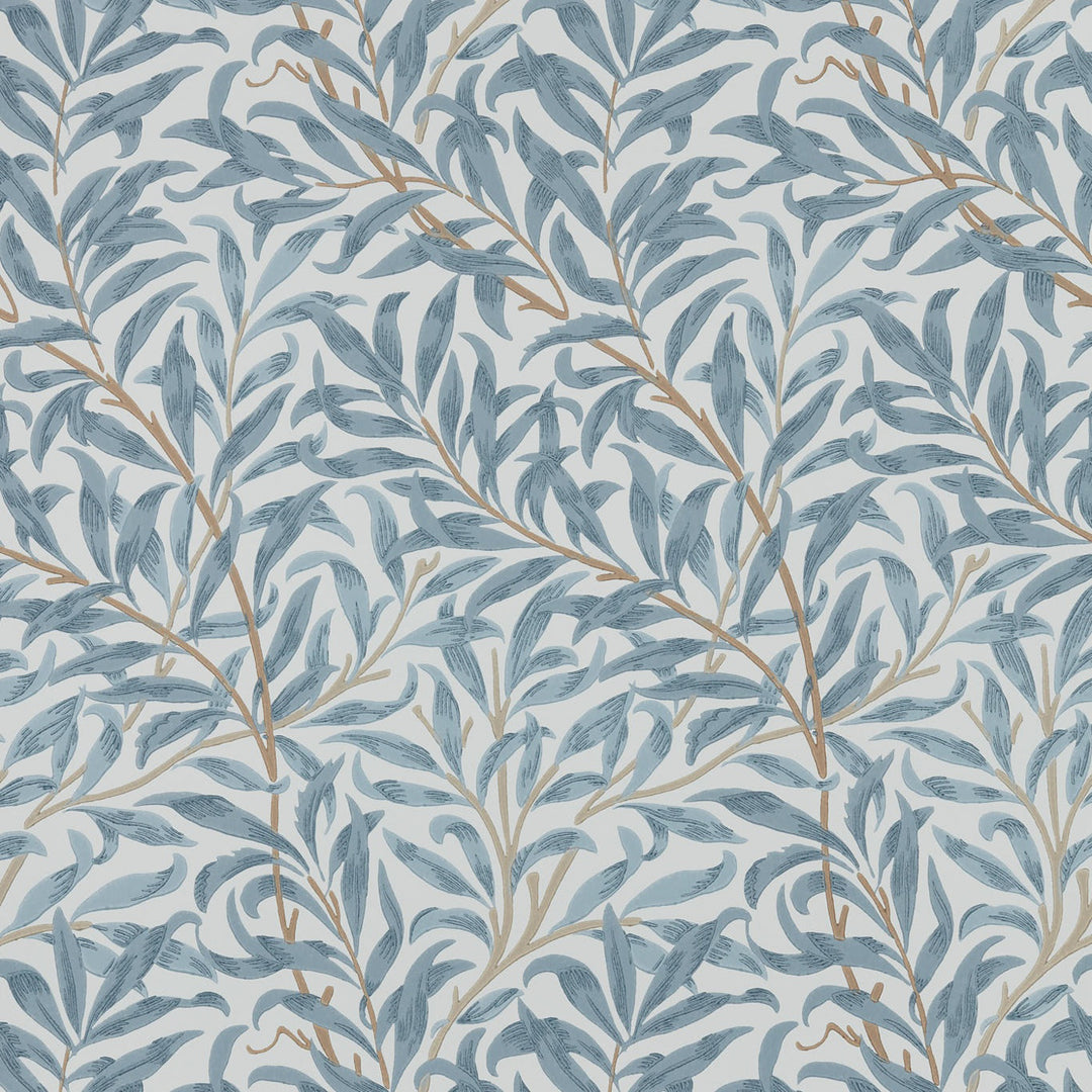 Morris and Co Willow Boughs Mineral Blue behang MOW0174-03, patroon close-up Colours of Morris