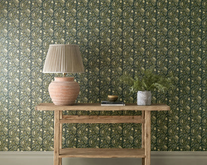 Morris and Co behang Peony Trellis Bayleaf/Slate 217571