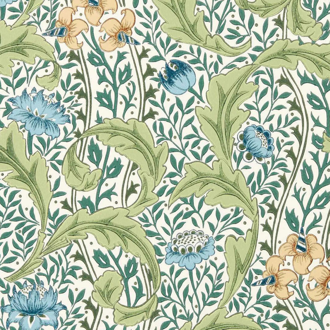 Morris and Co behang Wild Tulip &amp; Vine Nettle/Woad 217577