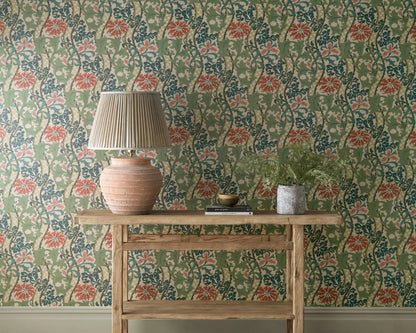Morris and Co behang Cornflower Madder/Forest 217580