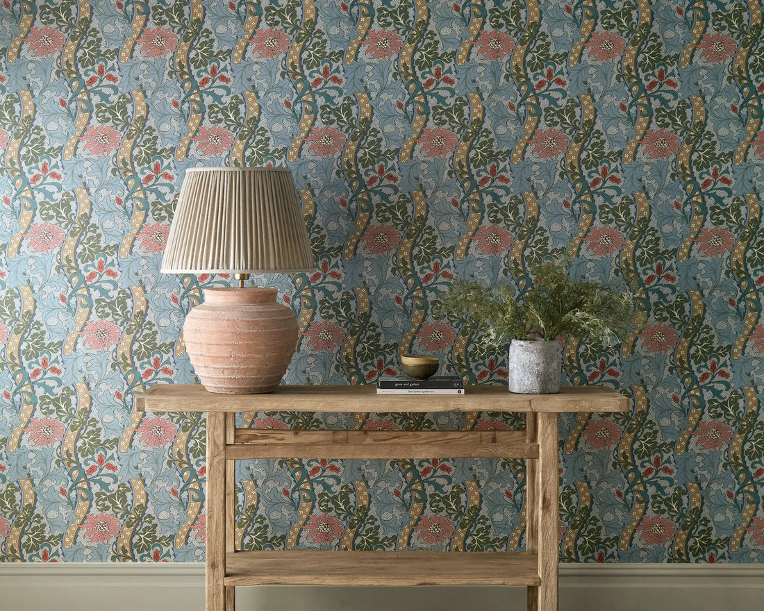 Morris and Co behang Cornflower Rose/Woad 217582
