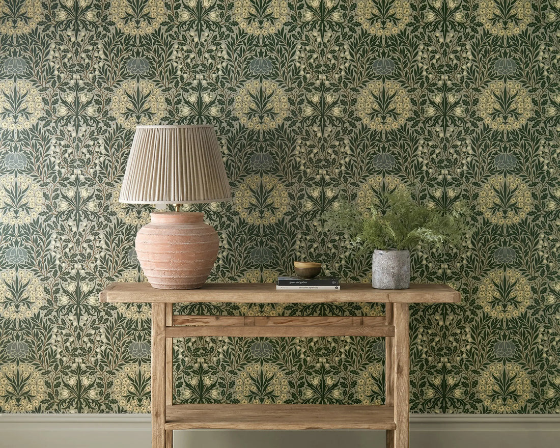 Morris and Co behang Daisy &amp; Oak Sage/Forest 217585