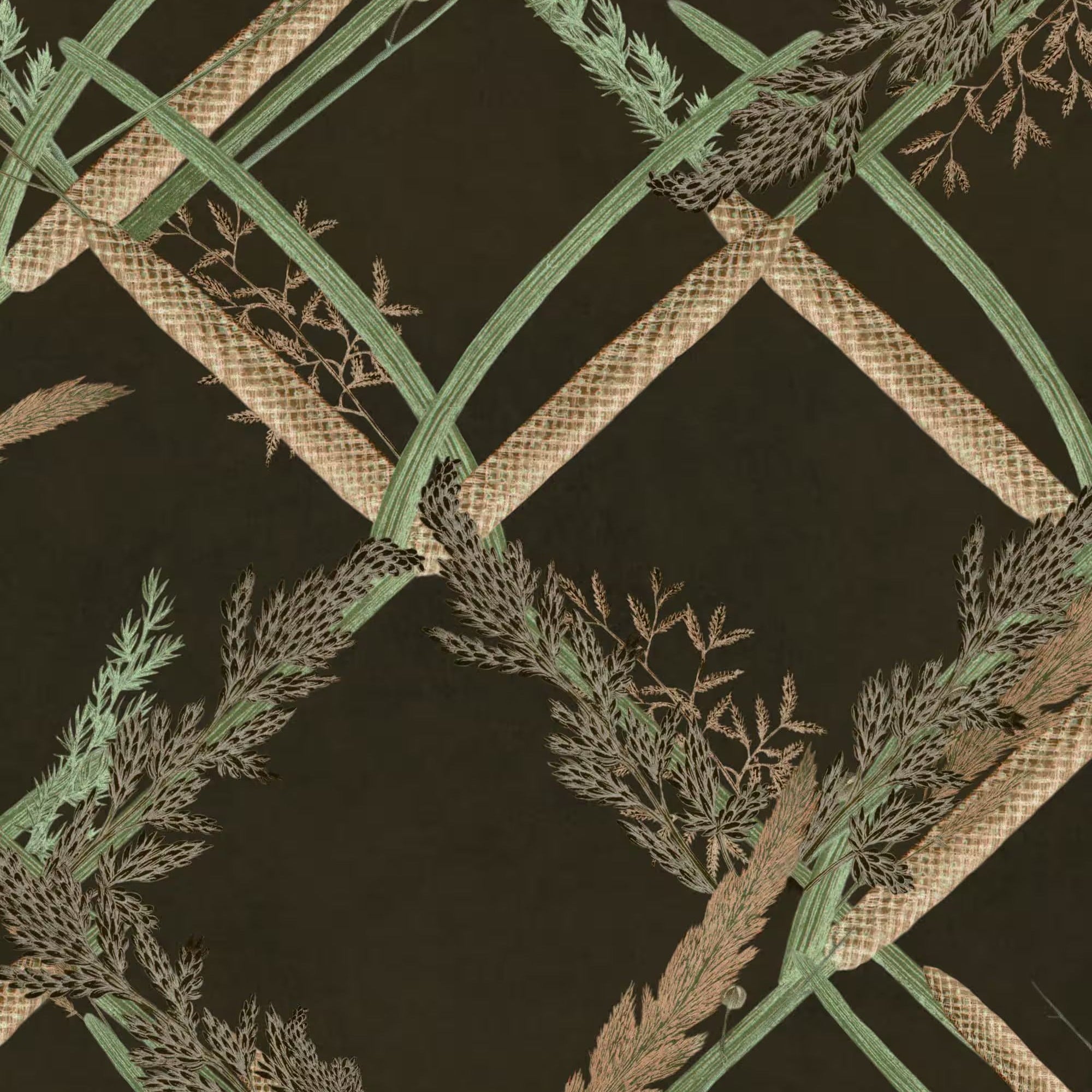 Mind the Gap behang Ornamental reed anthracitie WP30163