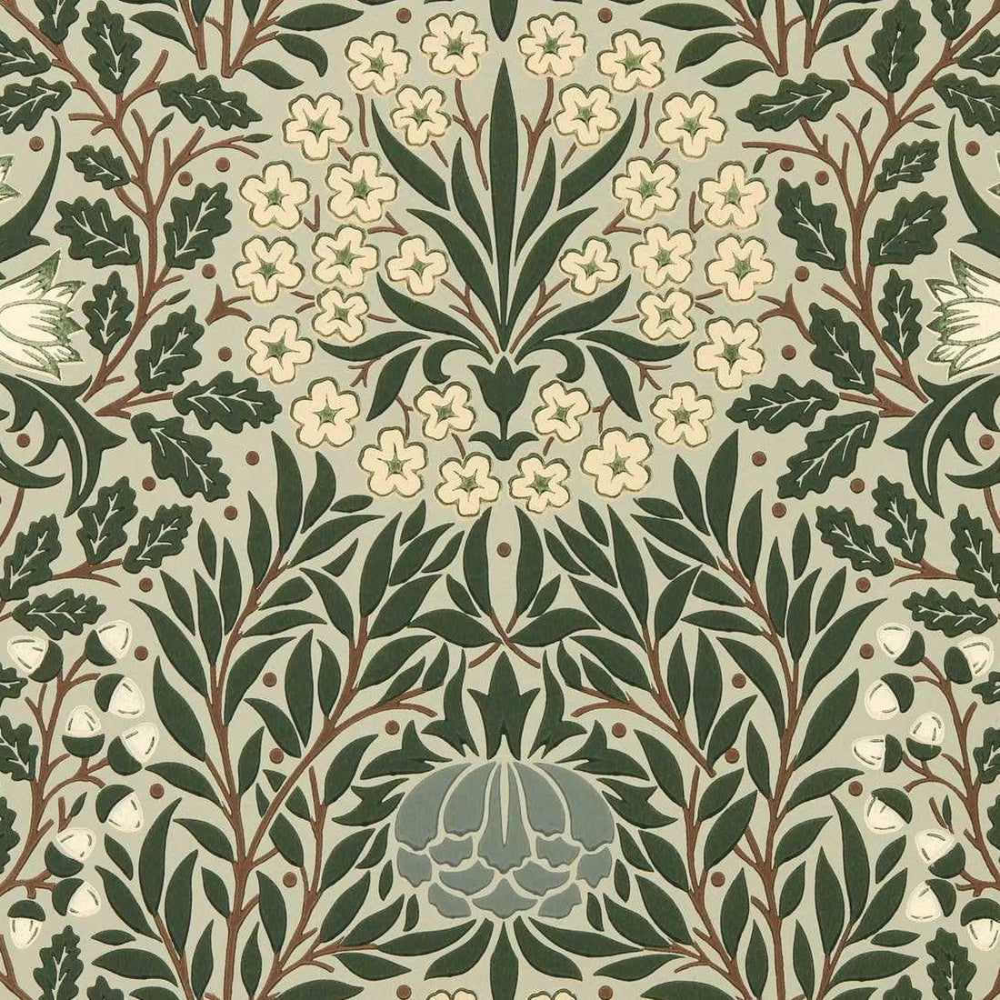 Morris and Co behang Daisy &amp; Oak Sage/Forest 217585