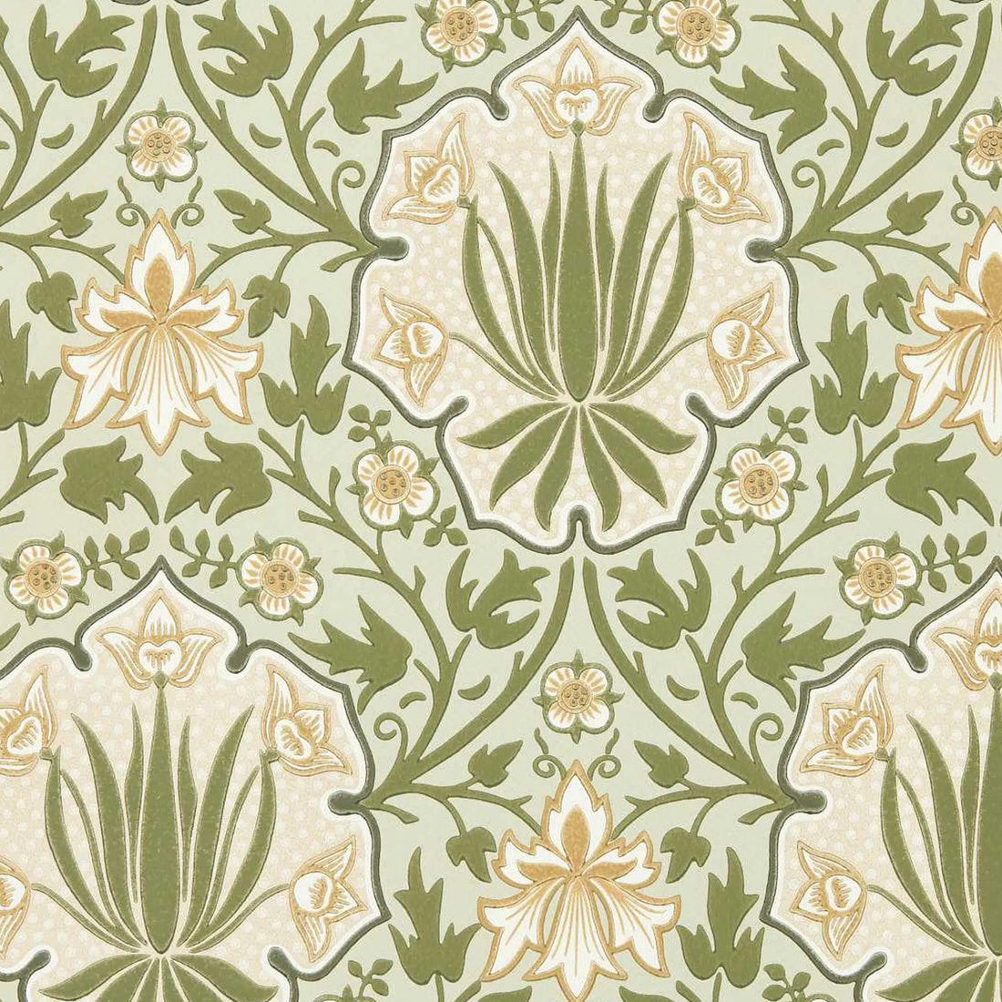 Morris and Co behang Iris &amp; Rose Bayleaf/Weld 217567