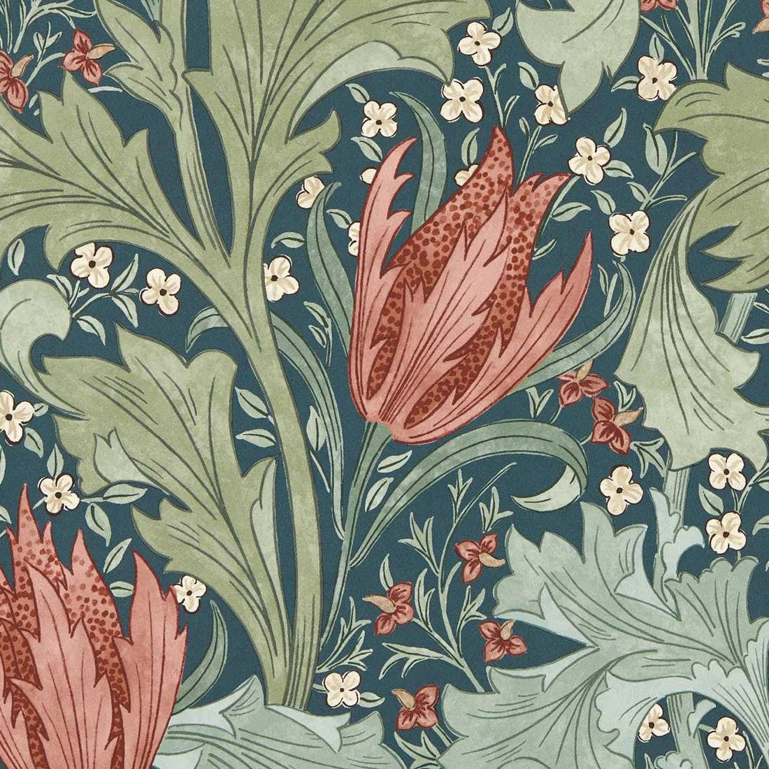 Morris and Co behang Lent Lily Indigo/Madder 217595