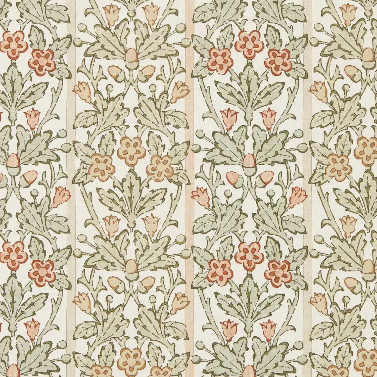 Morris and Co behang Oak &amp; Blossom Chestnut/Primrose 217589