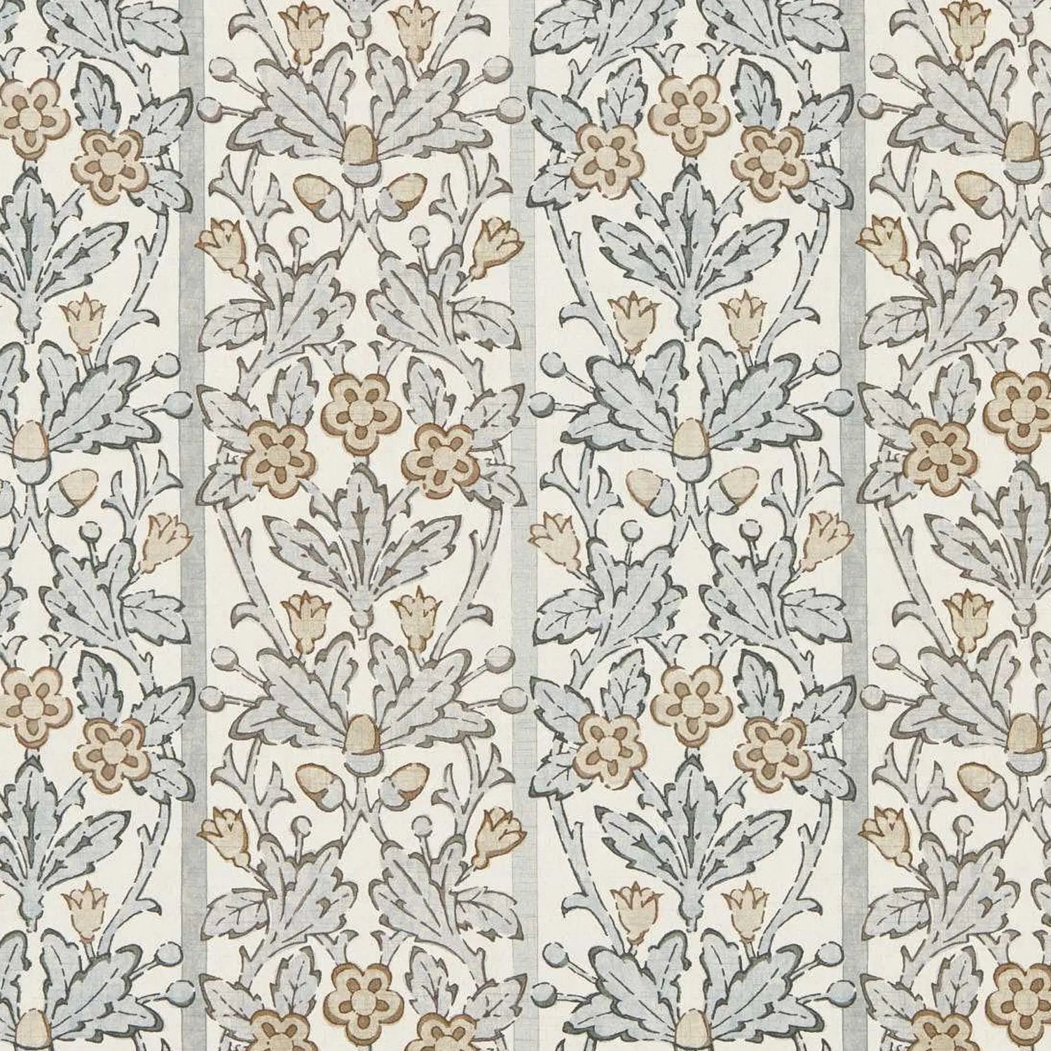 Morris and Co behang Oak &amp; Blossom Mineral Blue/Linen 217591
