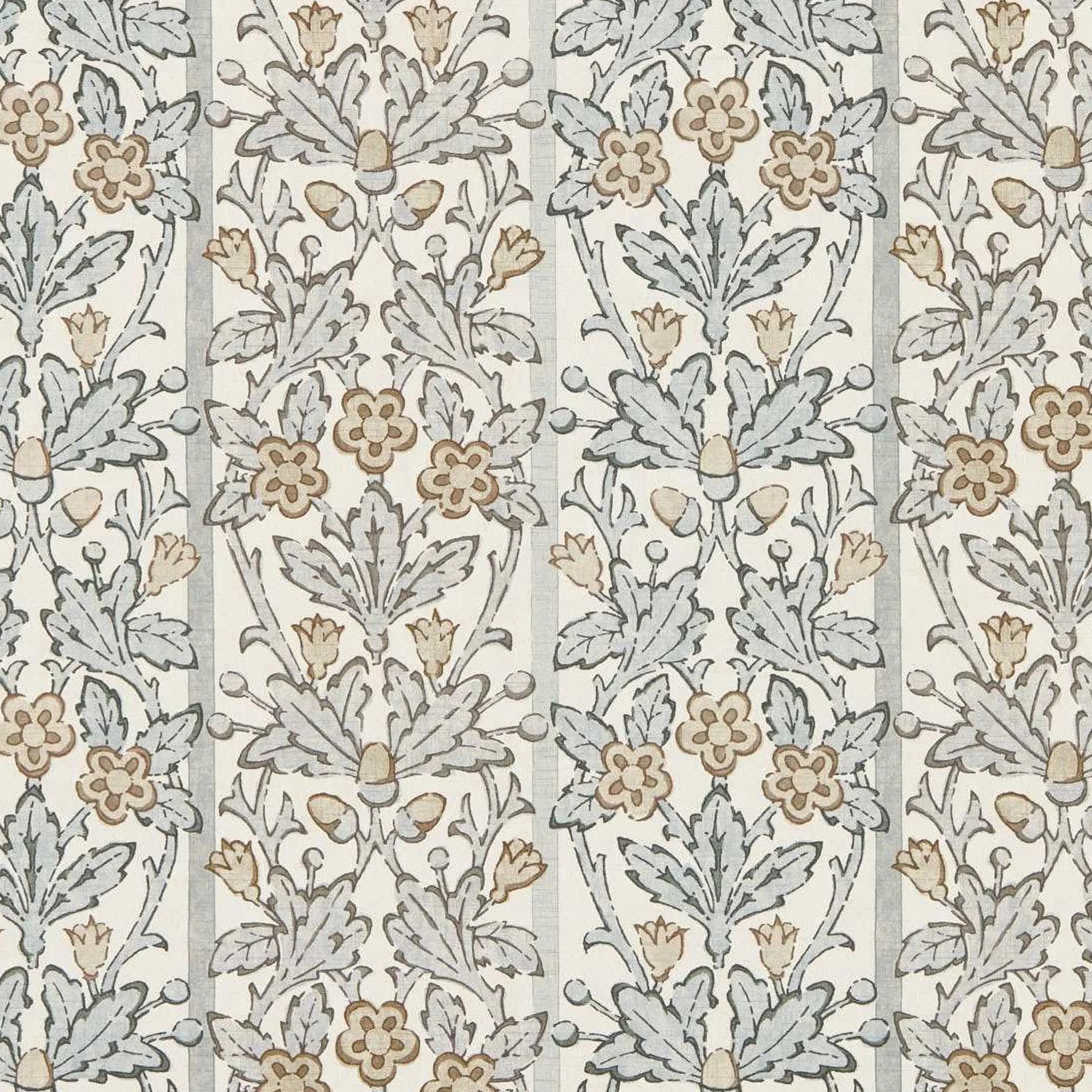 Morris and Co behang Oak &amp; Blossom Mineral Blue/Linen 217591
