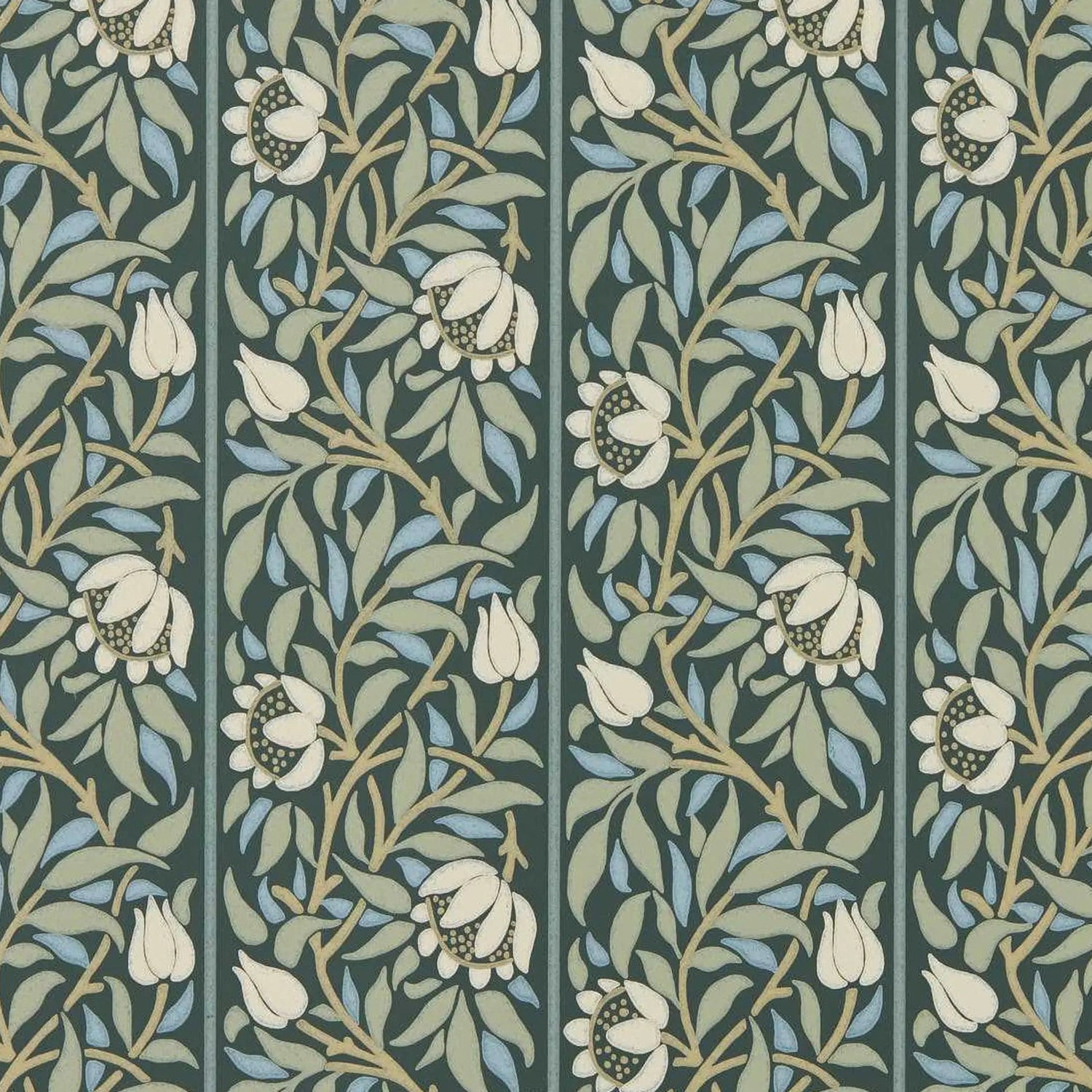 Morris and Co behang Peony Trellis Bayleaf/Slate 217571
