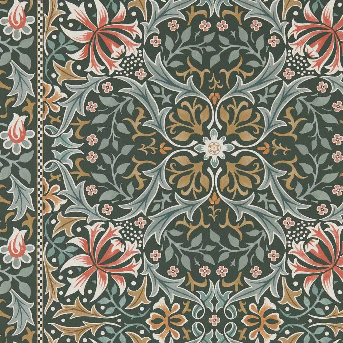 Morris and Co behang Walthamstow Forest/Teal 217600