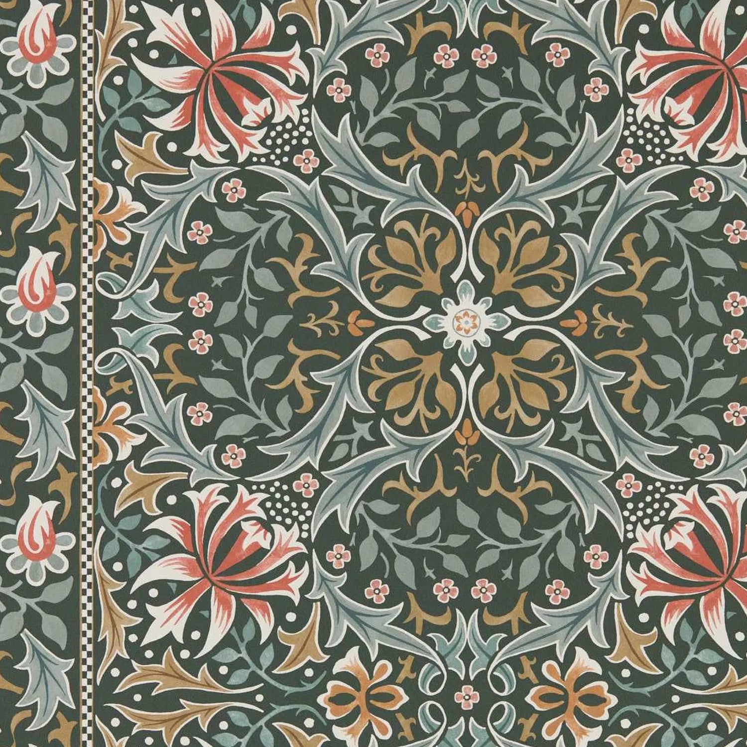 Morris and Co behang Walthamstow Forest/Teal 217600