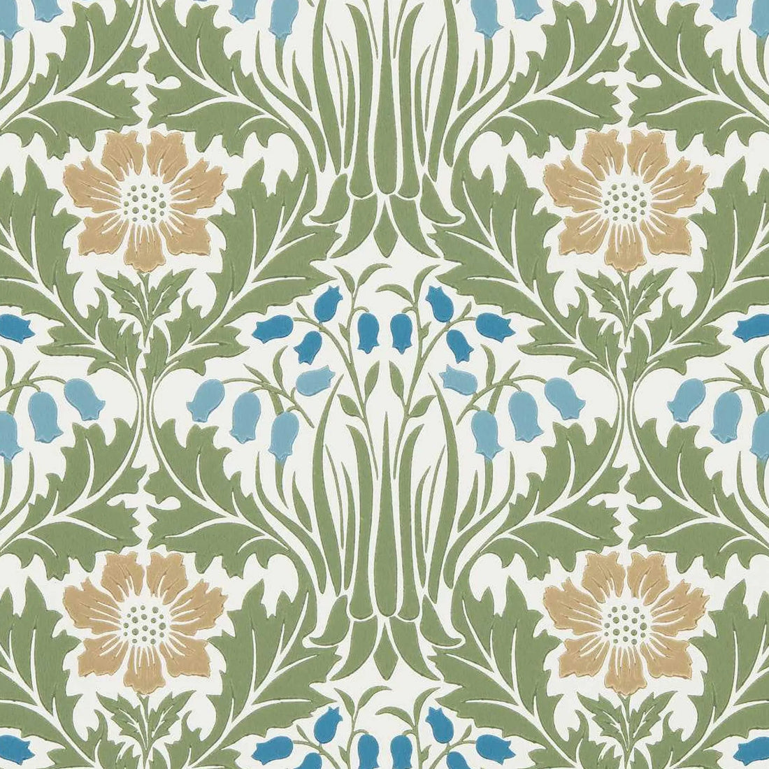 Morris and Co behang Woodbell &amp; Anemone Woad/Nettle 217572