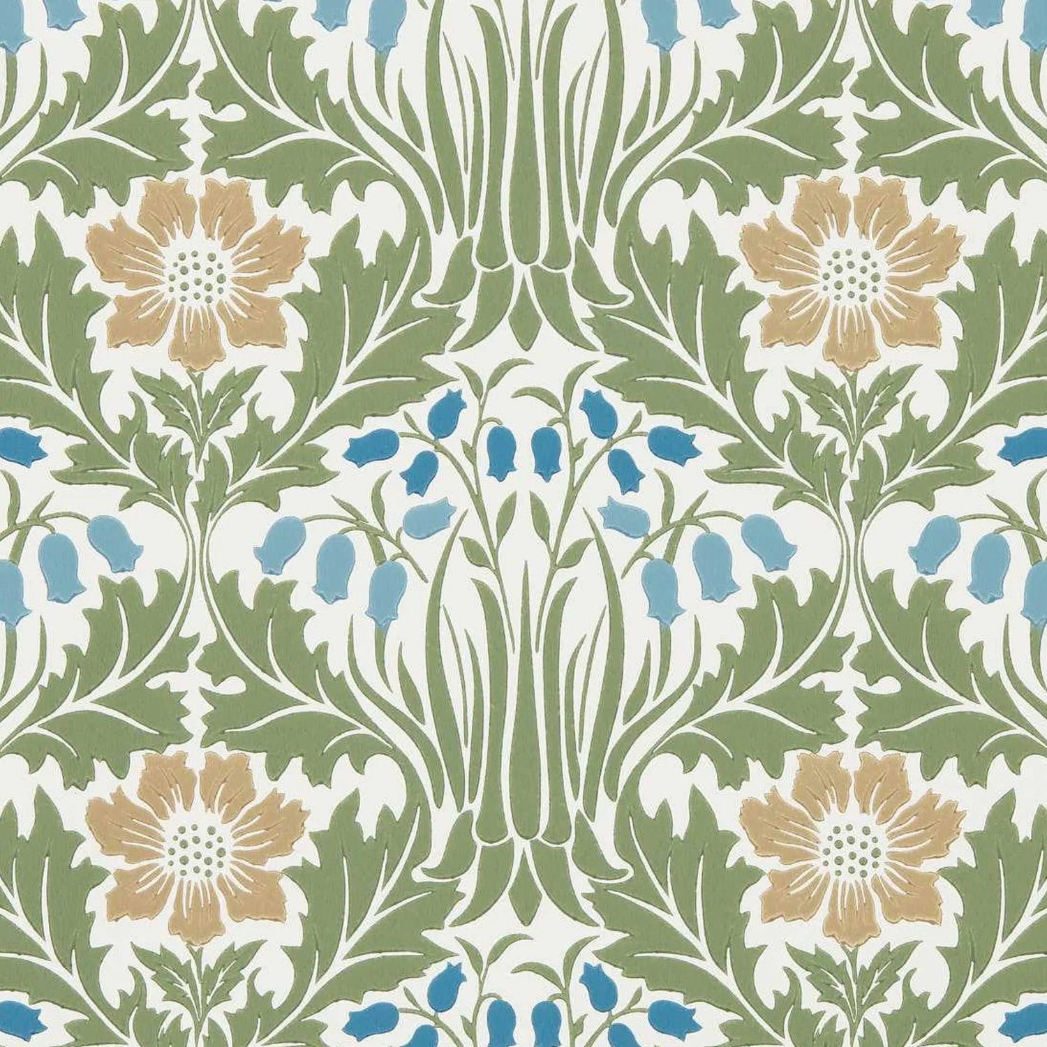 Morris and Co behang Woodbell &amp; Anemone Woad/Nettle 217572