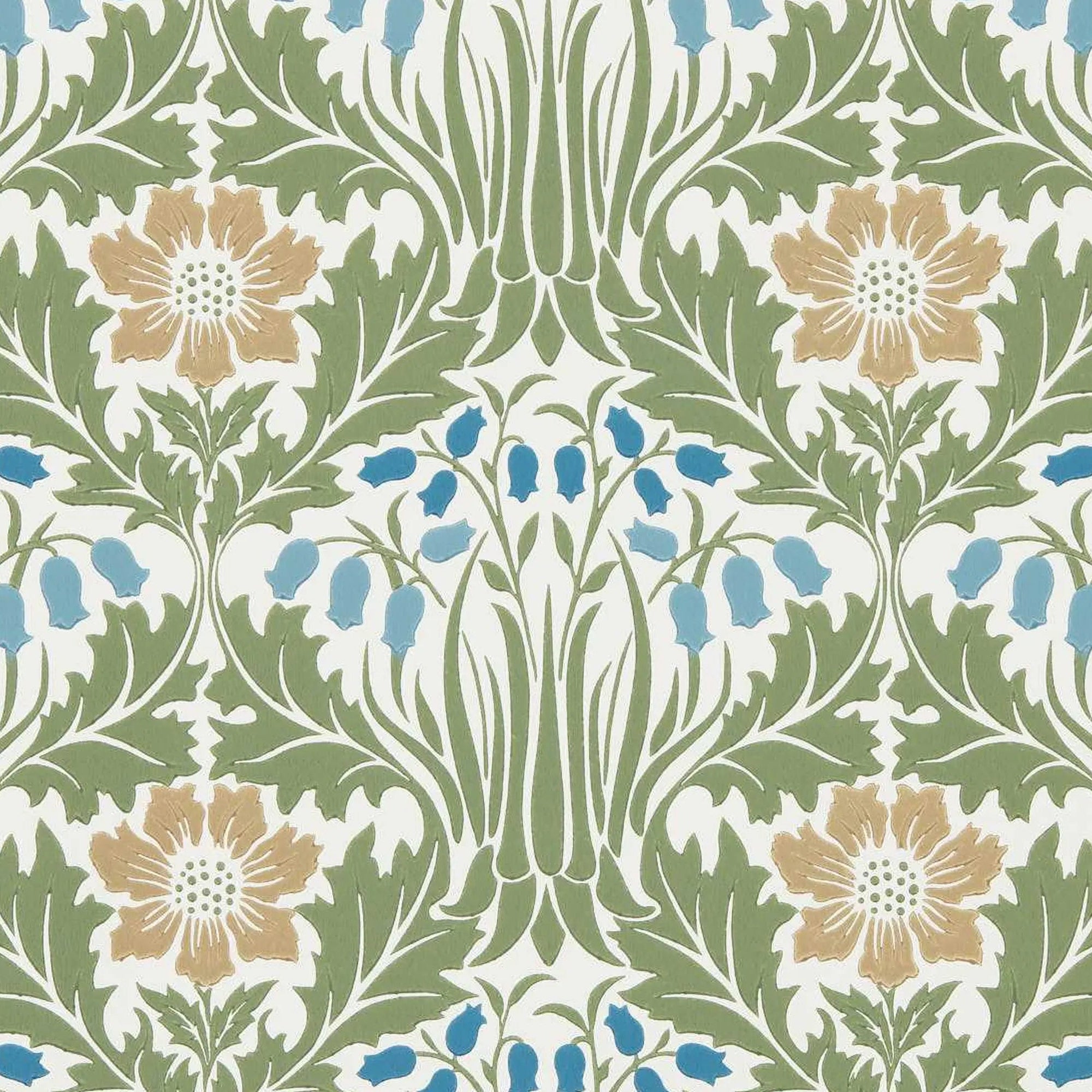 Morris and Co behang Woodbell &amp; Anemone Woad/Nettle 217572