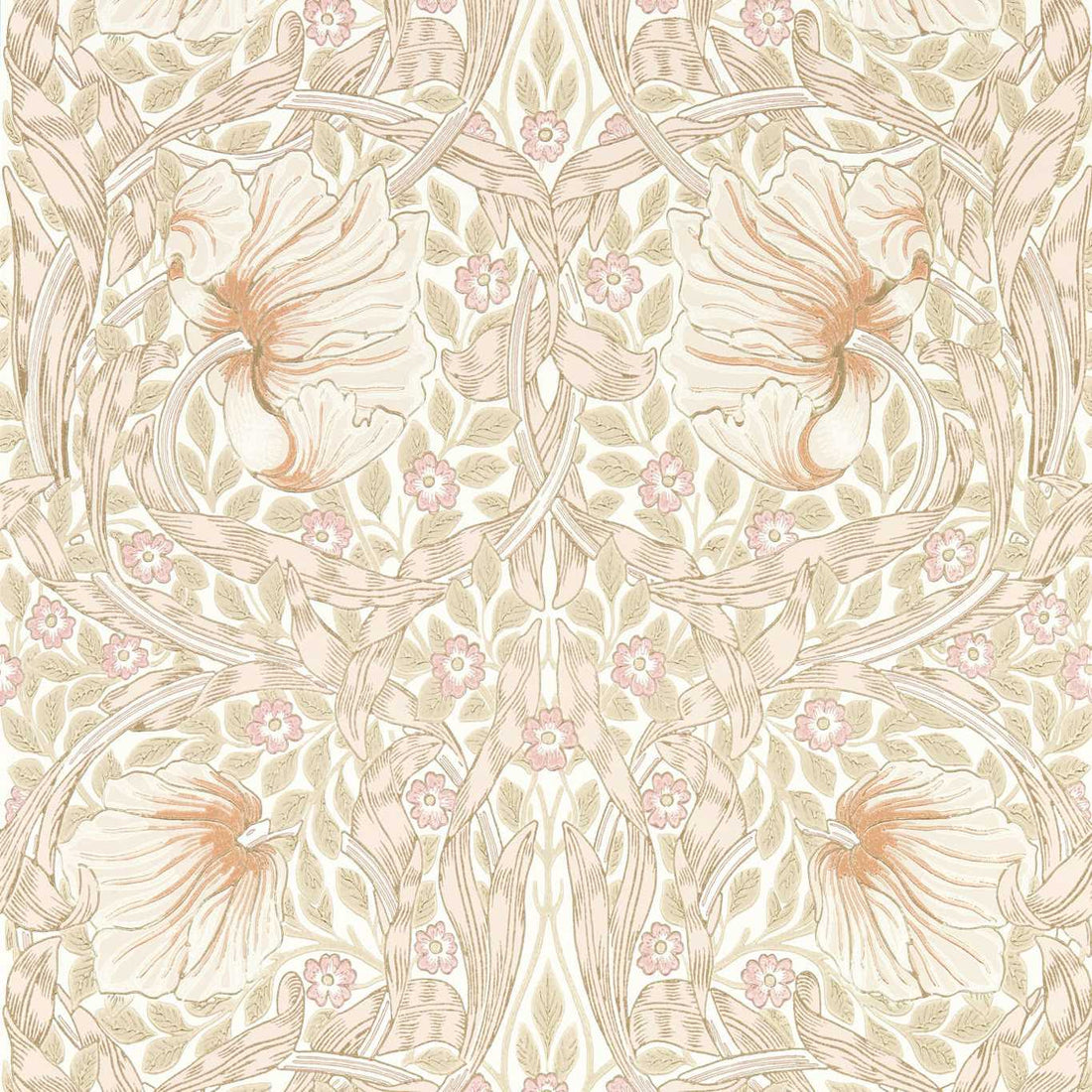 Morris and Co behang Pimpernel Cochineal Pink 217064