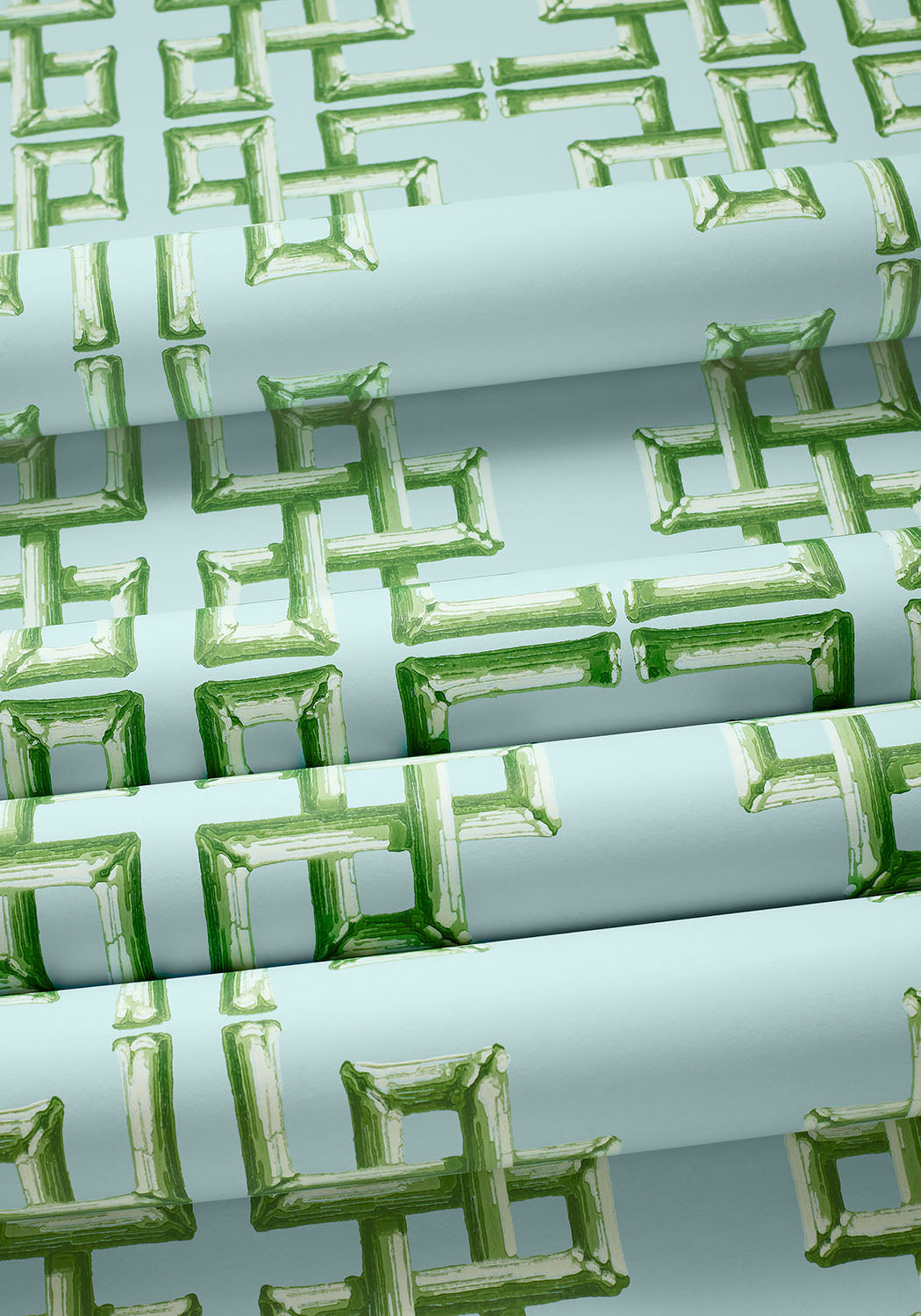 Thibaut behang Boca Bamboo Green and Blue T13903