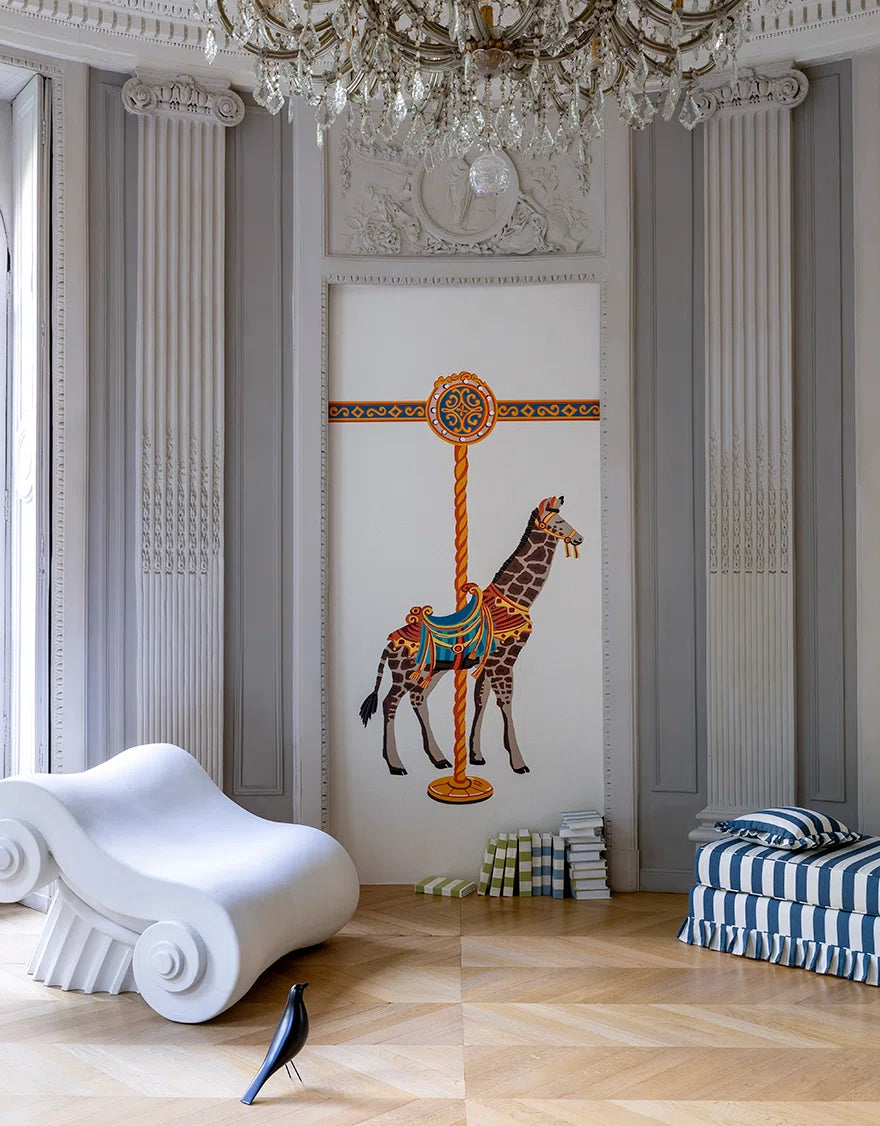 Pierre Frey behang La Girafe du Carrousel Multicolore FP247001