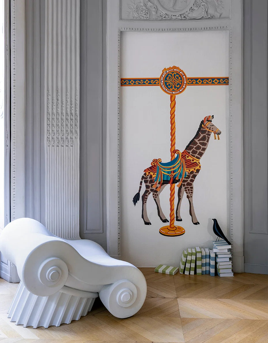 Pierre Frey behang La Girafe du Carrousel Multicolore FP247001