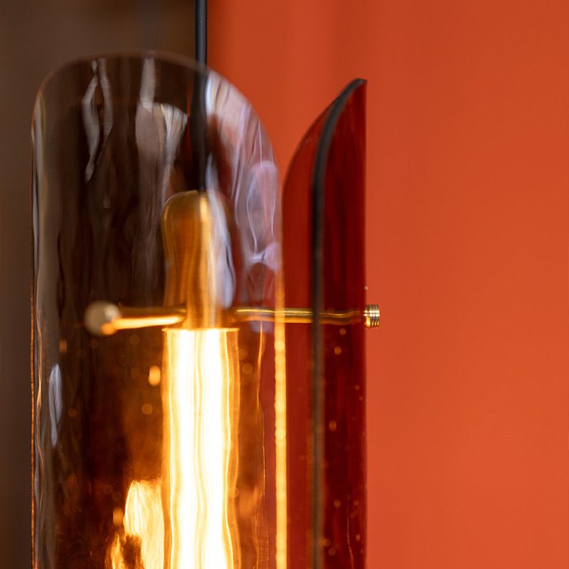 Tonone Razor Pendant Vertical bruin glas hanglamp