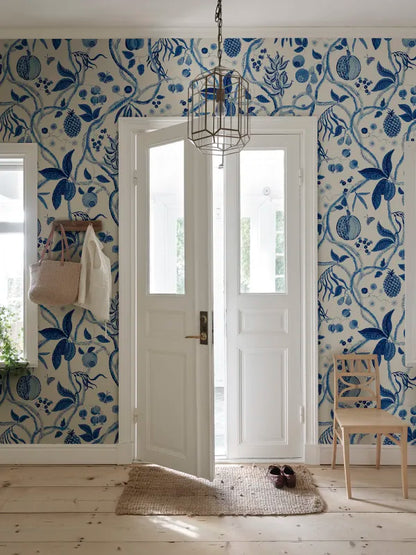 Sandberg behang Tree of life Blue S10763
