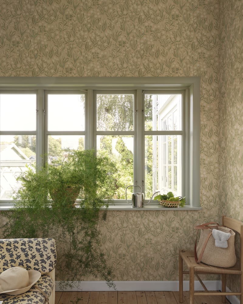 Sandberg behang Märta Beige S10781 sfeerbeeld