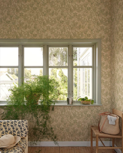 Sandberg behang Märta Beige S10781 sfeerbeeld