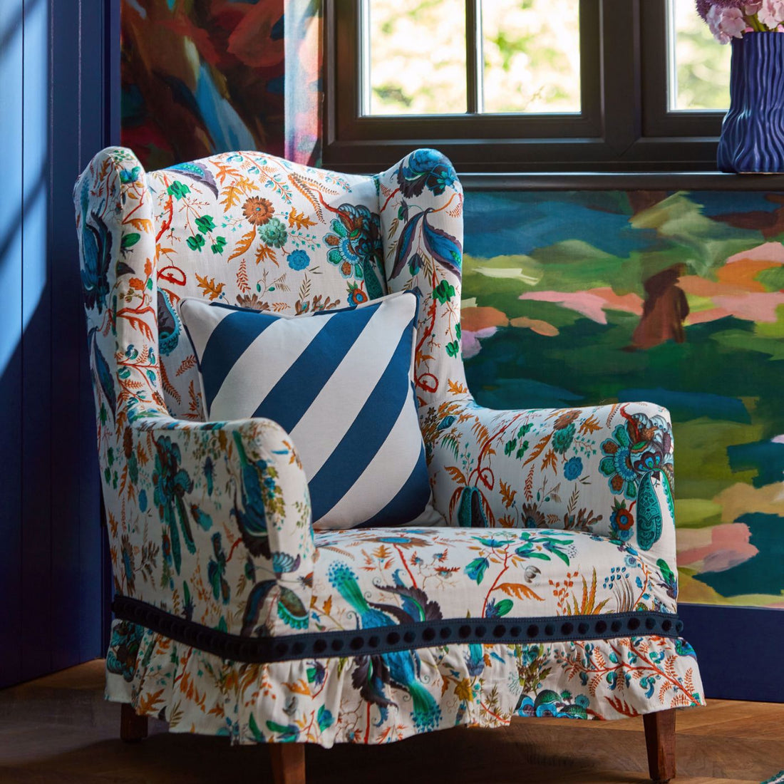 Harlequin stof Wonderland floral Lapis/Emerald/Carnelian 121179