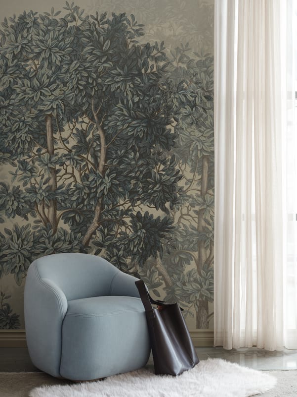 Sandberg behang Charles Mural Blue S10638