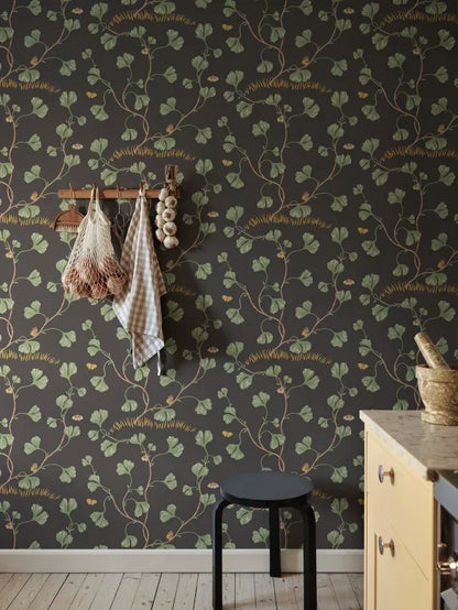 Sandberg behang Ebba Charcoal S10619