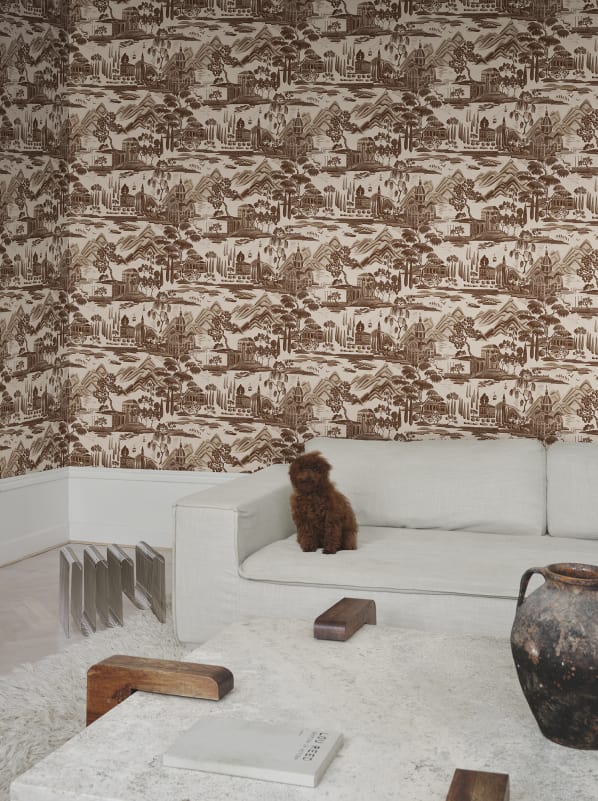Sandberg behang Lake Como Brown S10690
