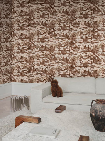 Sandberg behang Lake Como Brown S10690